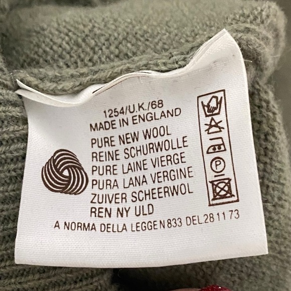 Vintage Alan Paine 100% Lambswool sage green jumper sweater - Picture 7 of 8